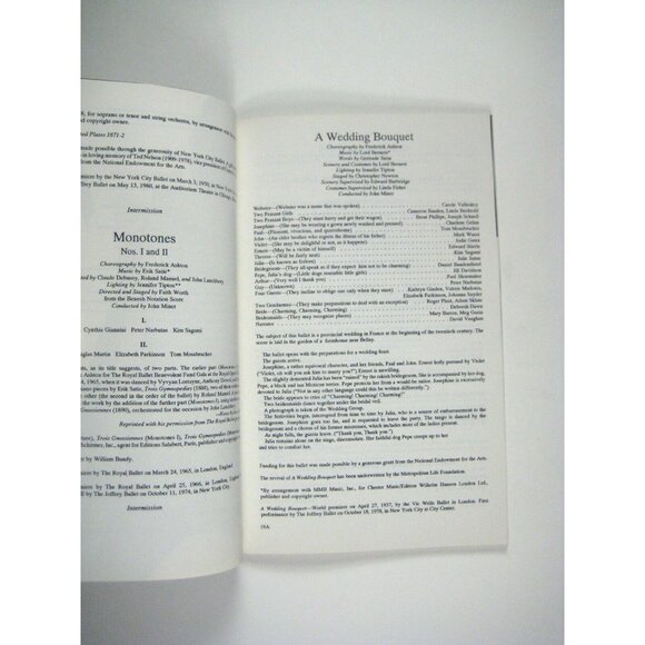 Kennedy Center Stagebill 1989 Joffrey Ballet Gerald Arpino Penelope Curry Miner - Picture 5 of 7